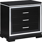 Dark black finish polished mirror trim nightstand w/ usb by Coaster additional picture 2