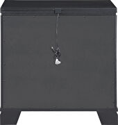 Dark black finish polished mirror trim nightstand w/ usb by Coaster additional picture 4