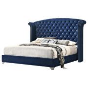 Pacific blue velvet queen bed by Coaster additional picture 2