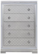 Dual crocodile and diamond embossed surface glam five-drawer chest by Coaster additional picture 2