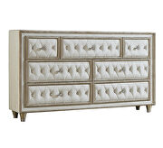 Ivory & camel velvet upholstery queen bed by Coaster additional picture 7