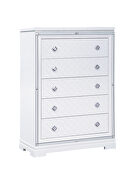 White finish dual crocodile and diamond embossed surface five-drawer chest by Coaster additional picture 2