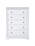White finish dual crocodile and diamond embossed surface five-drawer chest by Coaster additional picture 3