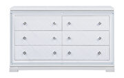 White finish diamond-shaped six-drawer dresser by Coaster additional picture 3