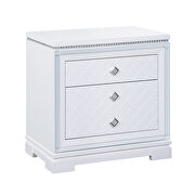 White finish two-drawer nightstand w/ usb by Coaster additional picture 2