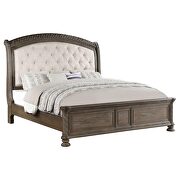 Tufted headboard queen panel bed walnut and beige by Coaster additional picture 6