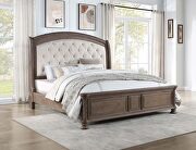 Tufted headboard queen panel bed walnut and beige by Coaster additional picture 7