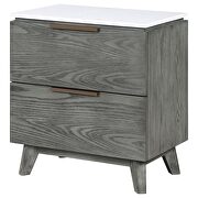2-drawer nightstand with usb port white marble and grey by Coaster additional picture 9