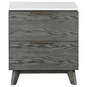 2-drawer nightstand with usb port white marble and grey by Coaster additional picture 10