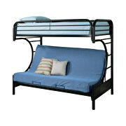 Contemporary glossy black futon bunk bed by Coaster additional picture 2