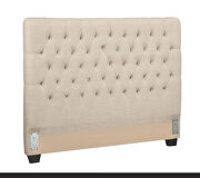 Transitional oatmeal upholstered queen bed by Coaster additional picture 3