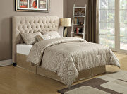 Transitional oatmeal upholstered queen bed additional photo 4 of 4