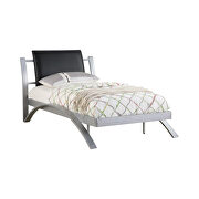 Contemporary black and silver youth twin bed by Coaster additional picture 8