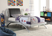Contemporary black and silver youth twin bed by Coaster additional picture 9