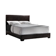 Transitional dark brown upholstered queen bed by Coaster additional picture 2