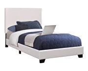 Upholstered platform white twin bed by Coaster additional picture 2