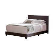 Brown faux leather upholstered queen bed additional photo 2 of 1