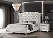 White velvet / white crocodile leatherette queen bed by Coaster additional picture 2