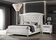 White velvet / white crocodile leatherette e king bed additional photo 2 of 2