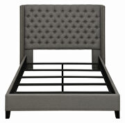 Gray fabric queen bed w/ tufted headboard additional photo 4 of 4