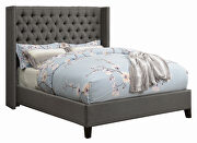 Gray fabric full bed w/ diagonal tufted headboard additional photo 5 of 4
