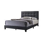 Charcoal fabric queen bed w tufted hb additional photo 2 of 2