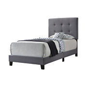 Twin bed upholstered in a gray fabric by Coaster additional picture 2