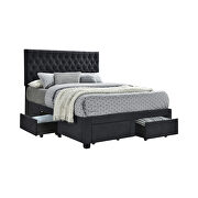 Gray fabric upholstered queen storage bed by Coaster additional picture 2