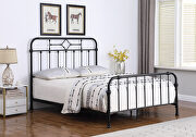 Heavy duty queen metal bed finished in matte black additional photo 2 of 4