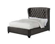 E king bed upholstered in a gray fabric by Coaster additional picture 2