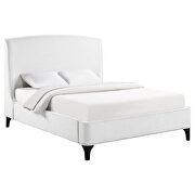 Upholstered curved headboard queen platform bed white by Coaster additional picture 12