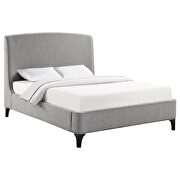 Upholstered curved headboard queen platform bed light grey by Coaster additional picture 12