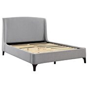 Upholstered curved headboard queen platform bed light grey by Coaster additional picture 13