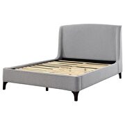 Upholstered curved headboard queen platform bed light grey by Coaster additional picture 10