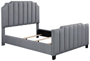 Light gray finish upholstery vertical channeling details queen bed by Coaster additional picture 3