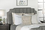 Light gray finish upholstery vertical channeling details queen bed by Coaster additional picture 9