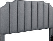 Light gray finish upholstery vertical channeling details full size bed by Coaster additional picture 6