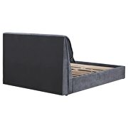 Upholstered king platform bed with pillow headboard charcoal grey by Coaster additional picture 3