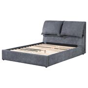 Upholstered king platform bed with pillow headboard charcoal grey by Coaster additional picture 5