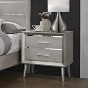 Queen bed upholstered in a gray velvet fabric additional photo 3 of 11