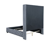 E king bed upholstered in a gray velvet w/ high headboard by Coaster additional picture 2