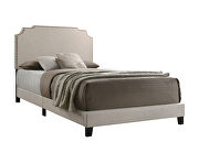 Beige fabric queen bed by Coaster additional picture 2