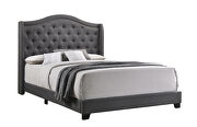 Gray fabric queen bed w slats by Coaster additional picture 4