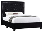 Upholstered tufted platform queen bed black w/ optional back panels by Coaster additional picture 2