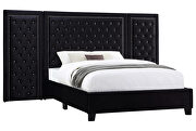 Upholstered tufted platform king bed black w/ optional back panels by Coaster additional picture 7