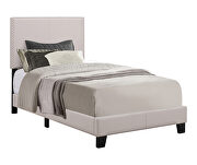 Upholstered ivory twin bed by Coaster additional picture 2