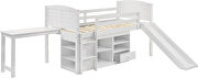 Crisp white finish twin workstation loft bed by Coaster additional picture 2