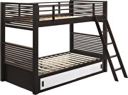 Java finish and bright white cabinets twin/twin bunk bed by Coaster additional picture 2