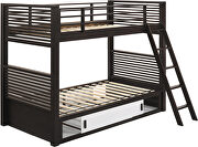 Java finish and bright white cabinets twin/twin bunk bed by Coaster additional picture 3