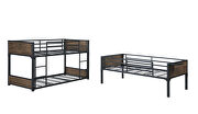 Matte black metal finish triple twin bunk bed by Coaster additional picture 2